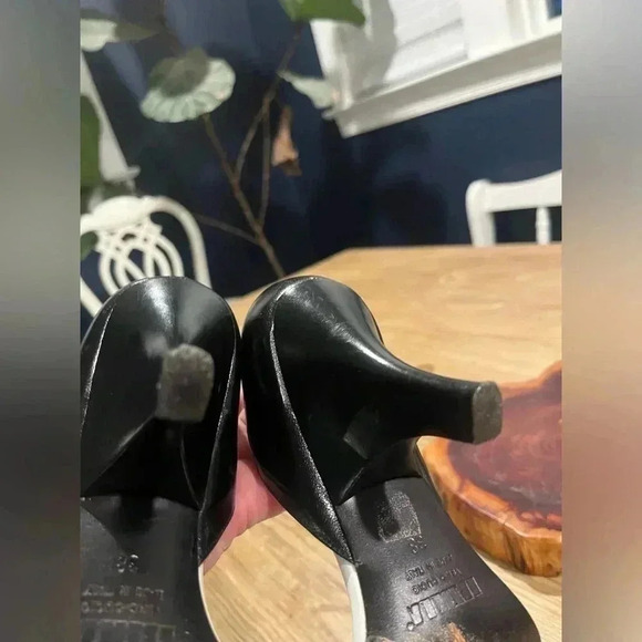 Le silla VTG black & white flower heels size 38 / 7.5 luxury - Picture 3 of 7